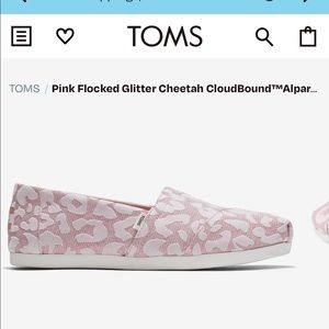 Toms Pink Glitter Cheetah Flocked